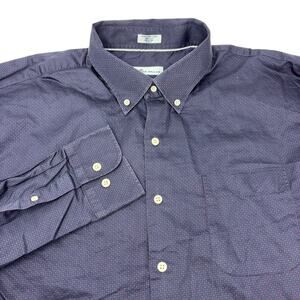 Peter Millar Mens 2XL Blue‎ Red Spotted Long Sleeve Button Down Shirt